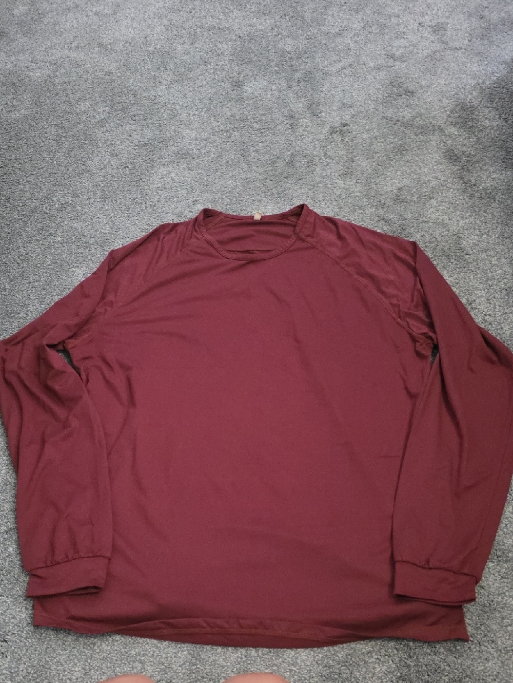 Ptula Unisex Long-Sleeve Crew Neck Shirt - Burgundy